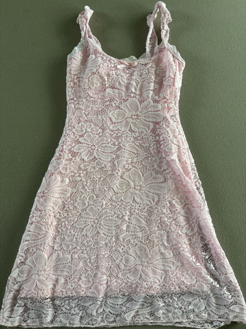Pink Floral Lace Mini Dress Size Small